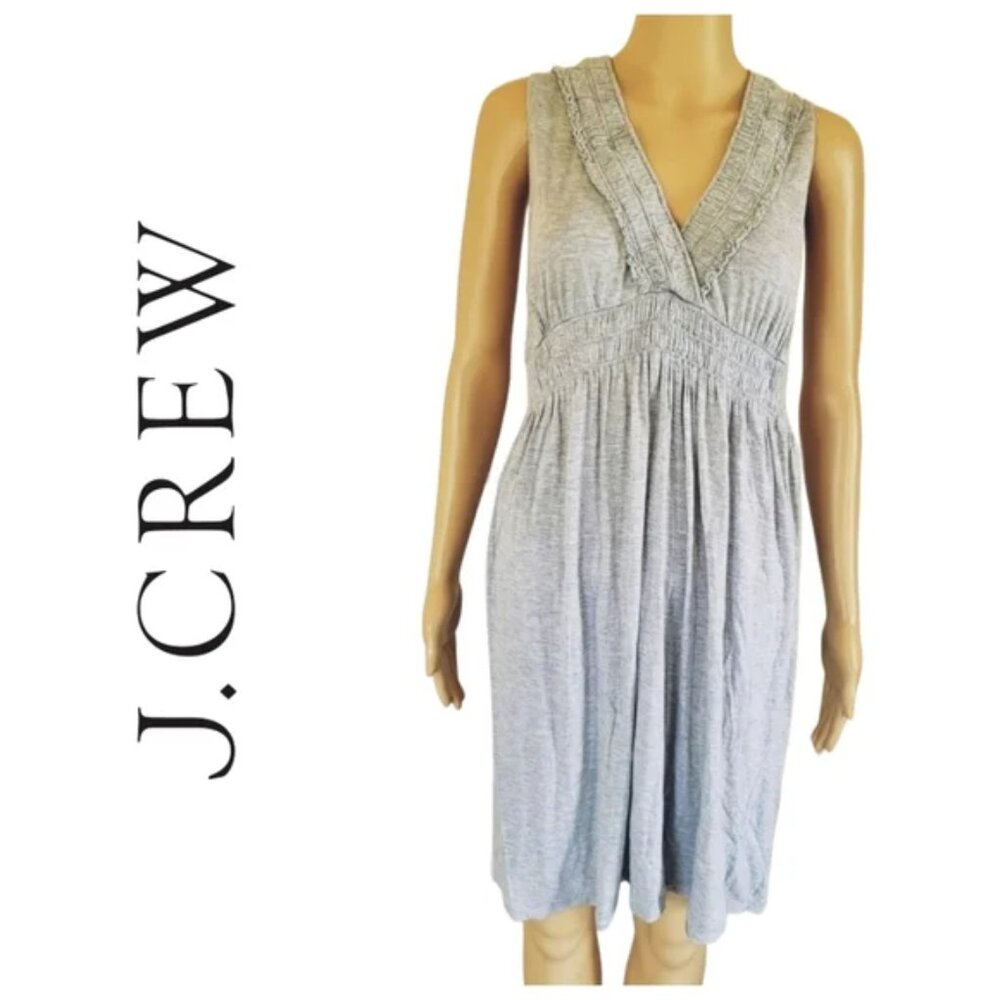 J. CREW GREY V-NECK SLEEVELESS JERSEY DRESS